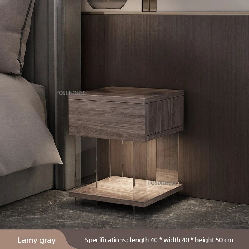 Acrylic Floating Nightstand with LED
