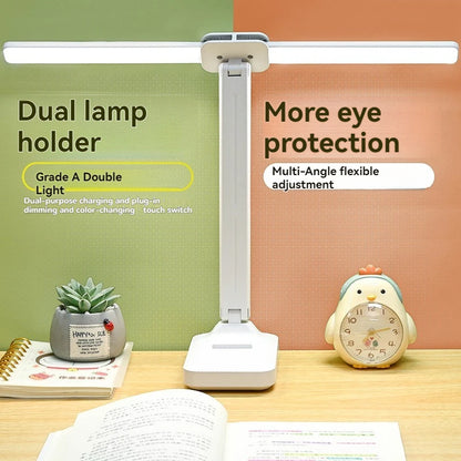 Dual-Head Foldable LED Desk Lamp