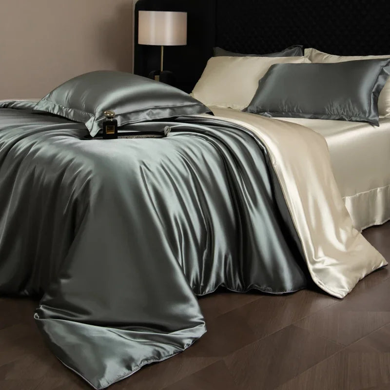 Silk-Feel Bedding Set