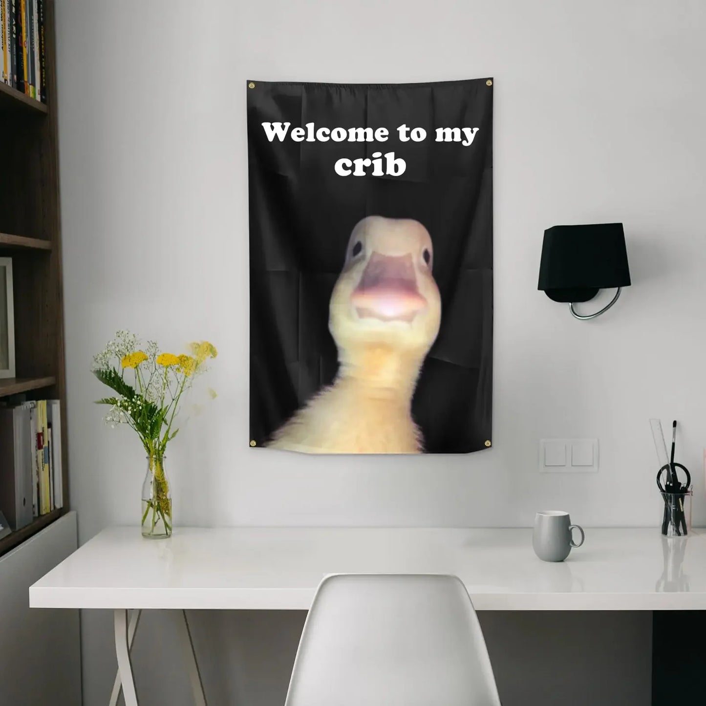 Welcome to My Crib Dorm Flag