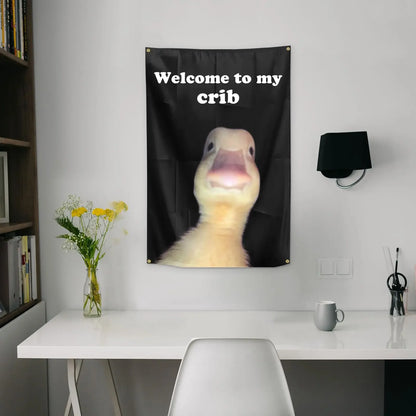 Welcome to My Crib Dorm Flag