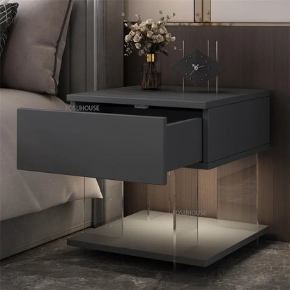 Acrylic Floating Nightstand with LED