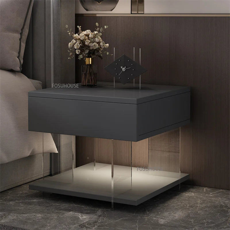 Acrylic Floating Nightstand with LED