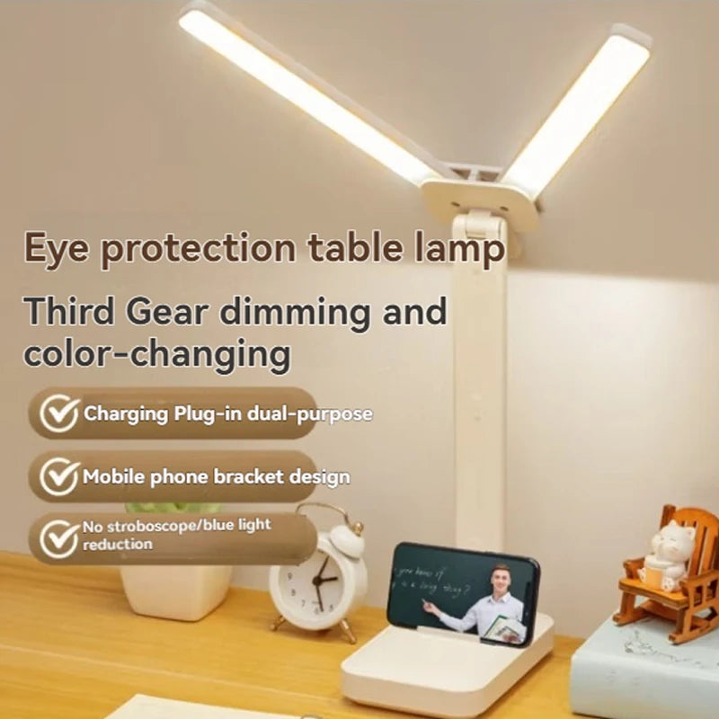 Dual-Head Foldable LED Desk Lamp