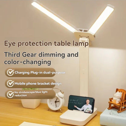 Dual-Head Foldable LED Desk Lamp
