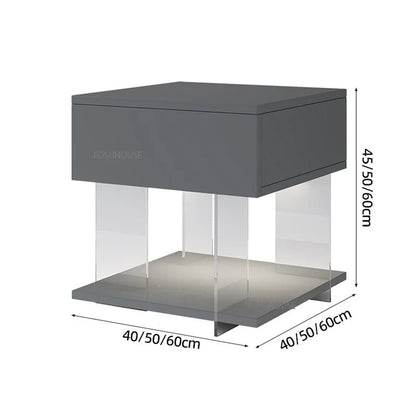 Acrylic Floating Nightstand with LED