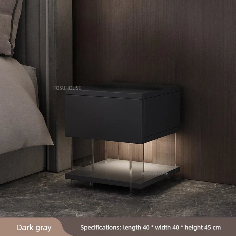 Acrylic Floating Nightstand with LED