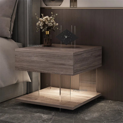 Acrylic Floating Nightstand with LED