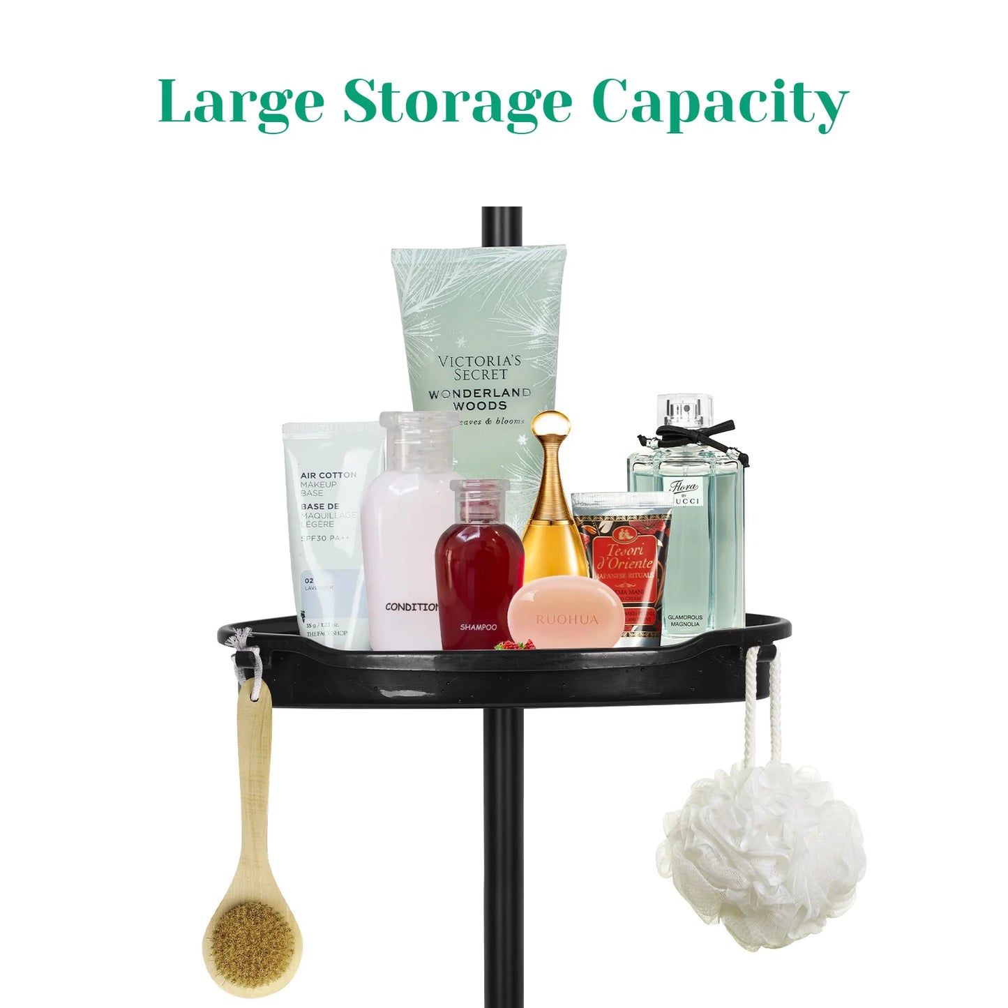 Corner Shower Caddy Tension Pole 4-Tier