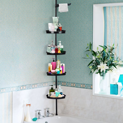 Corner Shower Caddy Tension Pole 4-Tier