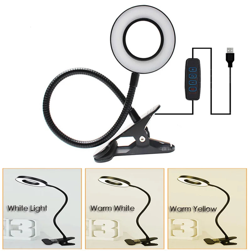 Gooseneck Ring Clamp Desk Lamp