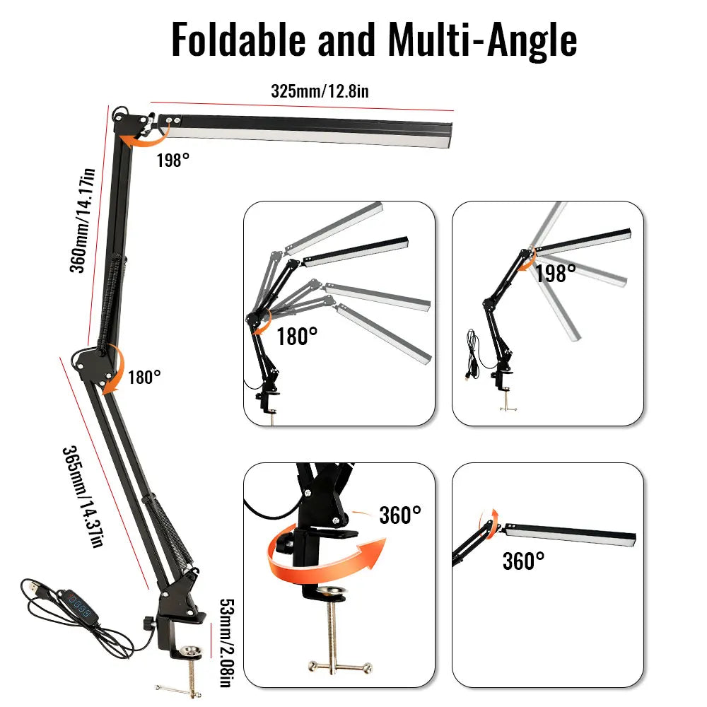 Swing Arm Clamp Desk Lamp
