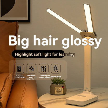 Dual-Head Foldable LED Desk Lamp