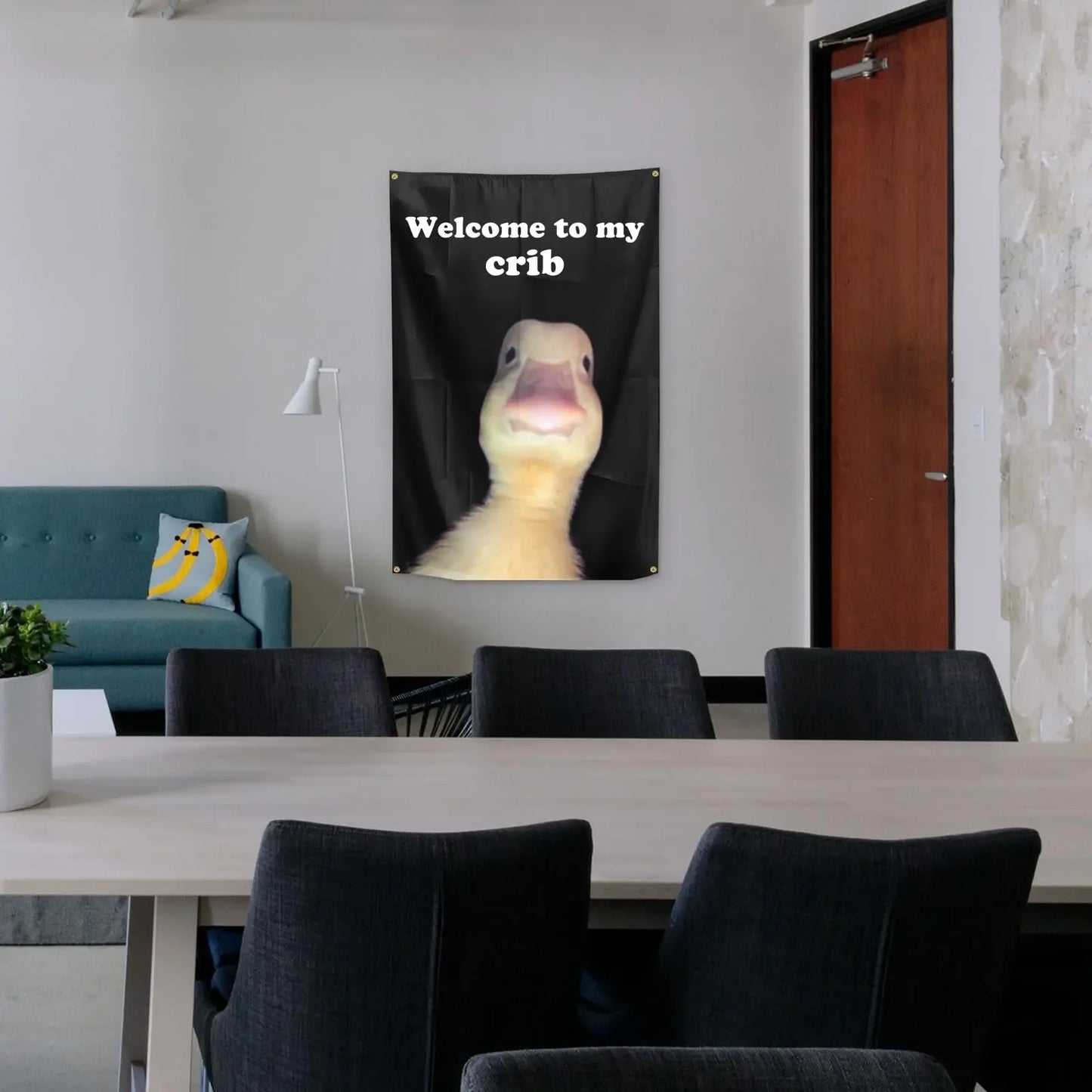 Welcome to My Crib Dorm Flag
