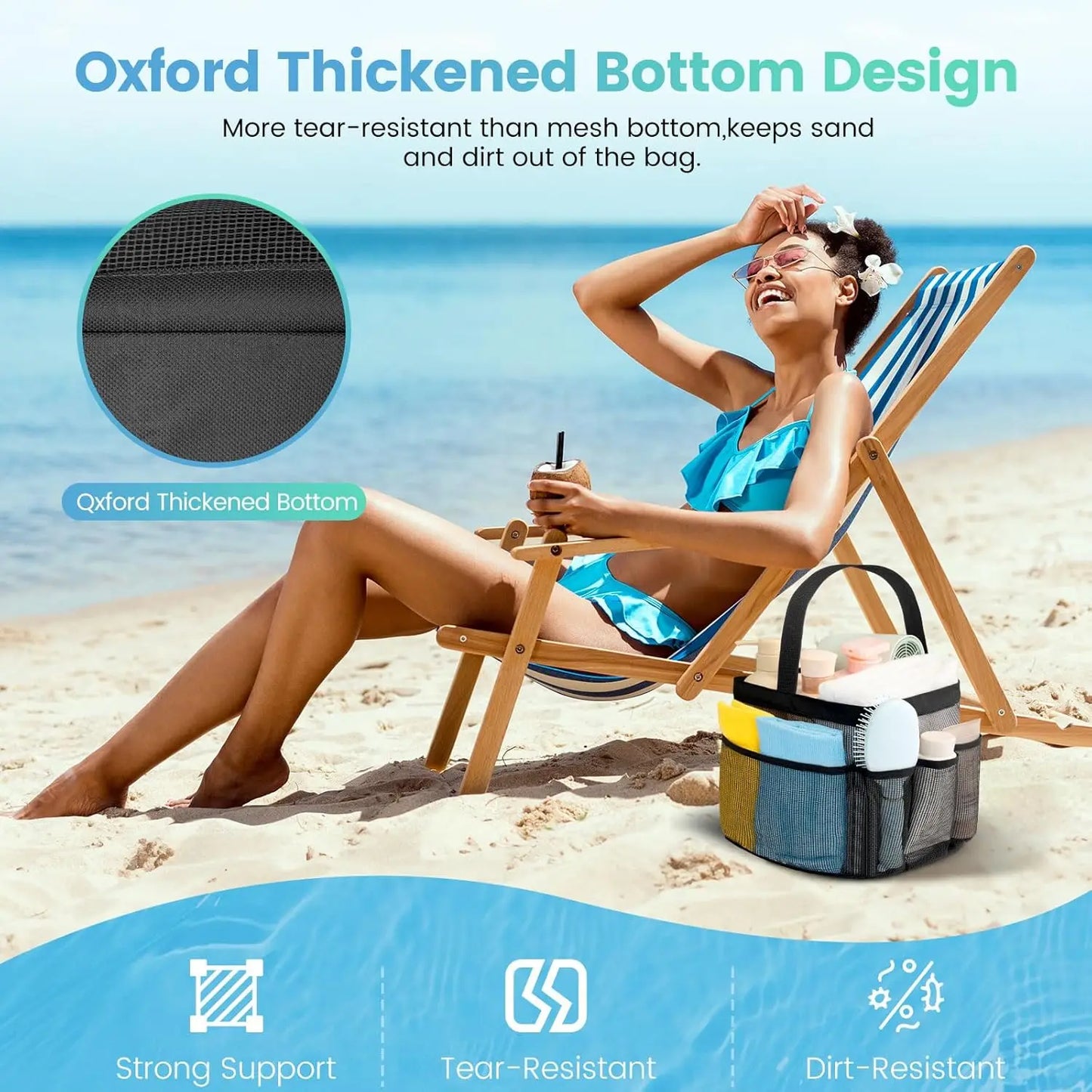 9-Pocket Mesh Shower Caddy Bag