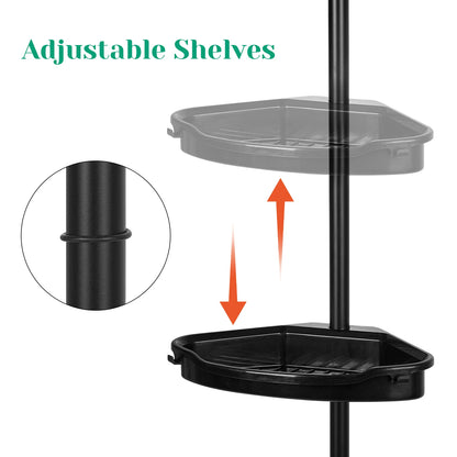 Corner Shower Caddy Tension Pole 4-Tier