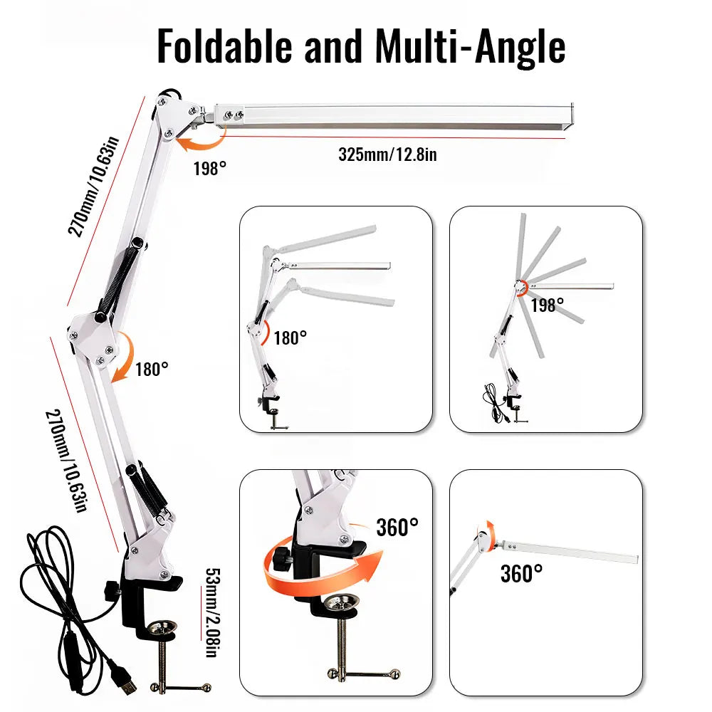 Swing Arm Clamp Desk Lamp