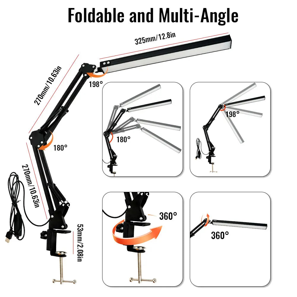 Swing Arm Clamp Desk Lamp