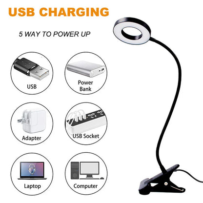 Gooseneck Ring Clamp Desk Lamp