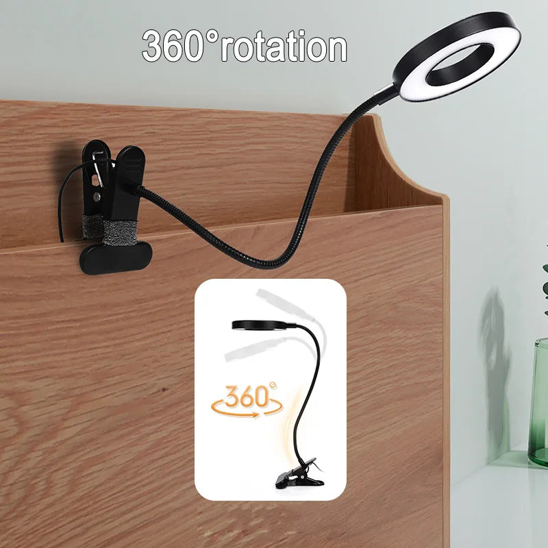 Gooseneck Ring Clamp Desk Lamp