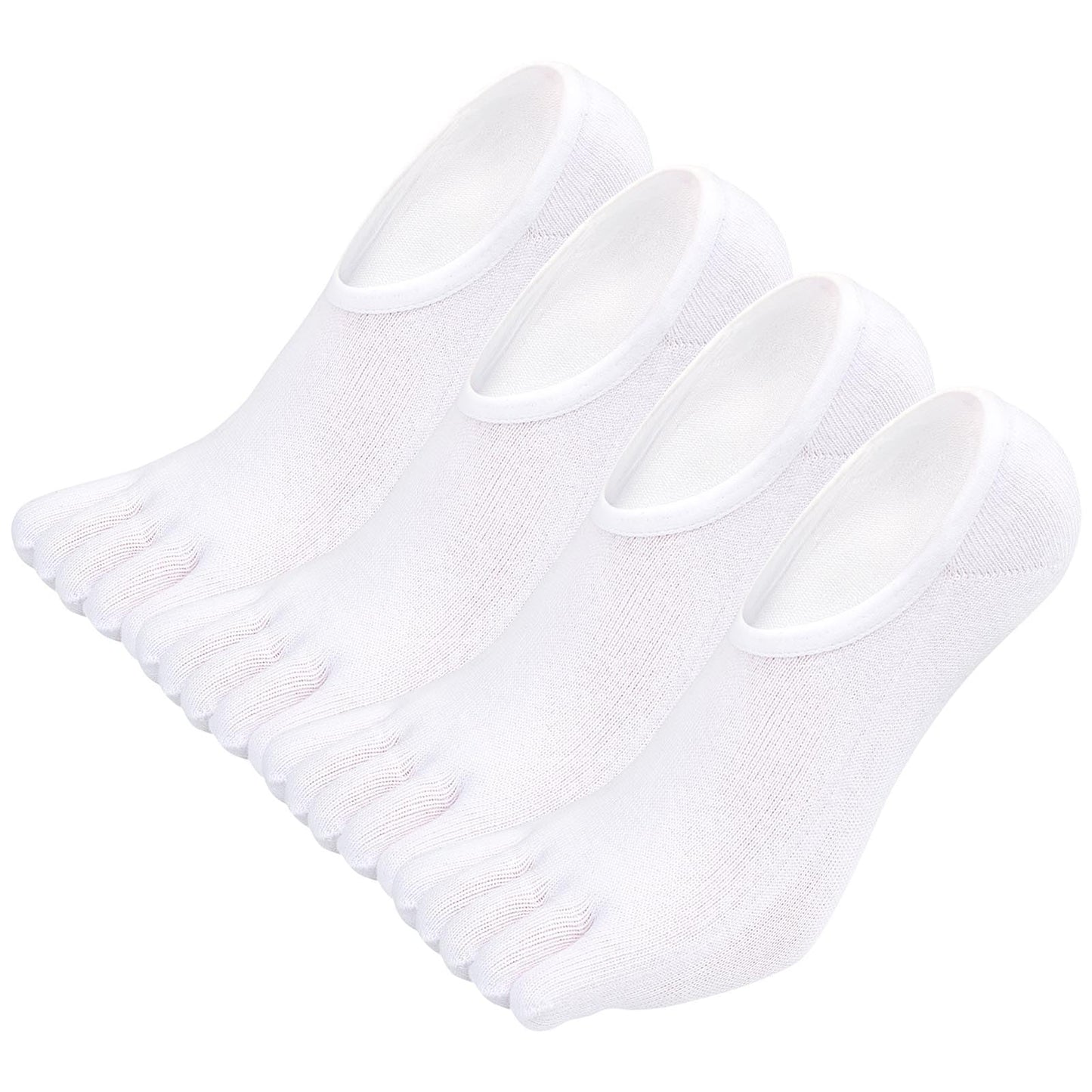 ZAKASA Mens Toe Socks No Show Athletic Running Five Finger Socks Invisible Low Cut Loafer Socks