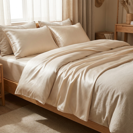 Silk-Feel Bedding Set