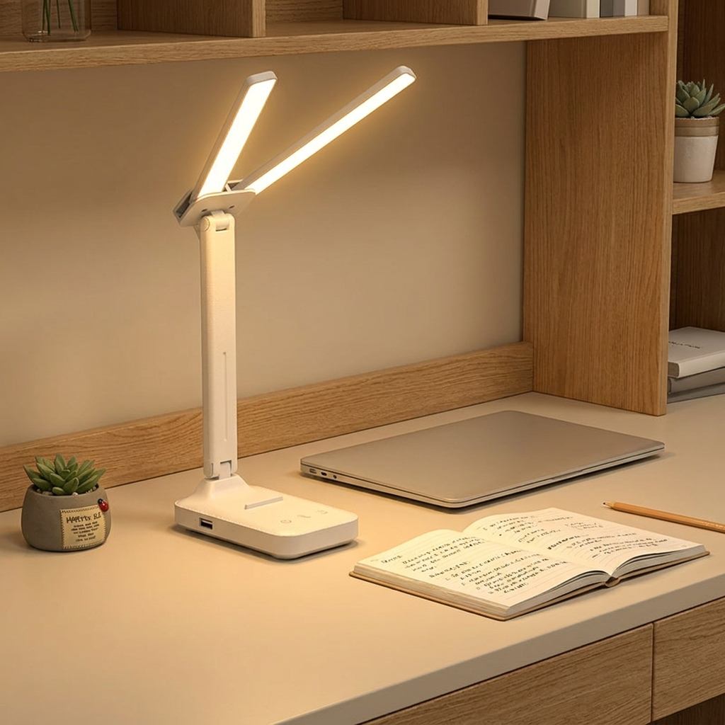Dual-Head Foldable LED Desk Lamp