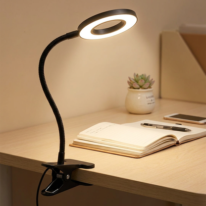 Gooseneck Ring Clamp Desk Lamp